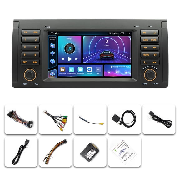 NURATIT 2G+32G 7 Car Stereo for BMW 5 Series E39 1995-2002 Radio, Android 13 Radio Wireless Carplay Android Auto,5.0 Bluetooth, IPS Touch Screen, GPS ,FM/RDS WiFi Backup Camera