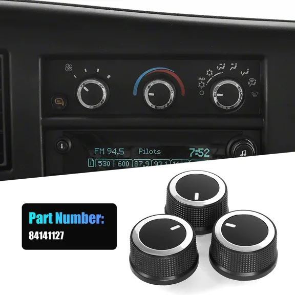 NURATIT 3Pcs A/C Heater Temp Control Knob for Chevy Express Van & GMC Savana 2008-2017 - Direct Fit, Easy Install