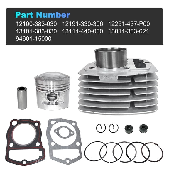 NURATIT 56.5mm Piston Kit for Honda CB125S CL125 XL125 TL125 SL125 125cc 4-Stroke Engine Top End Rebuild, Replaces OEM Parts