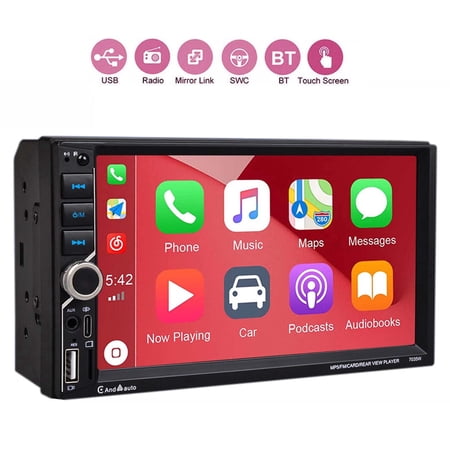 NURATIT 7 inch Double 2 Din Car Stereo Radio Apple CarPlay Android Auto Touch Screen USB Bluetooth