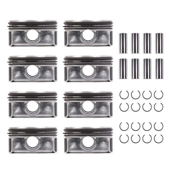 NURATIT Pistons & Rings Set Replacement for Land Rover Range Rover Sport Jaguar XJ 5.0L V8 AJ133, Set of 8