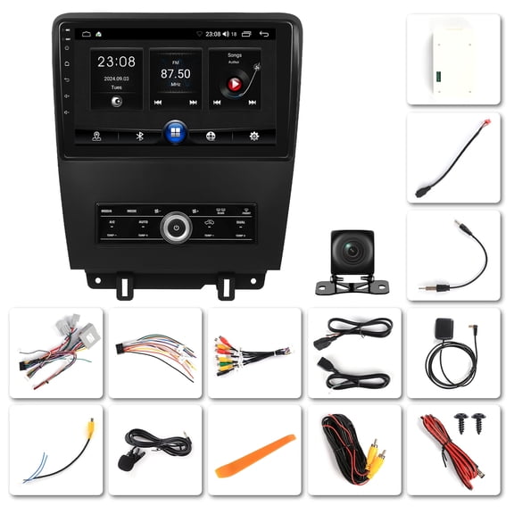 NURATIT 9" Android 13.0 Car Stereo Radio for Ford Mustang 2010 - 2014 Touch Screen Car Stereo Radio w/Carplay & Android Auto WiFi Bluetooth Navigation Camera MIC 2GB+64GB