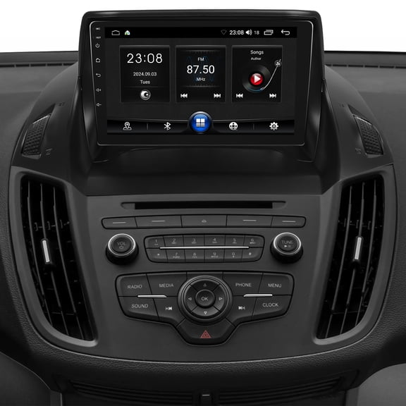 NURATIT 9" Android 13 Car Radio for Ford Escape 2013-2019 with Wireless Carplay Android Car Stereo Double Din Radio Bluetooth GPS Navi FM RDS AHD Backup Camera , 2+64G