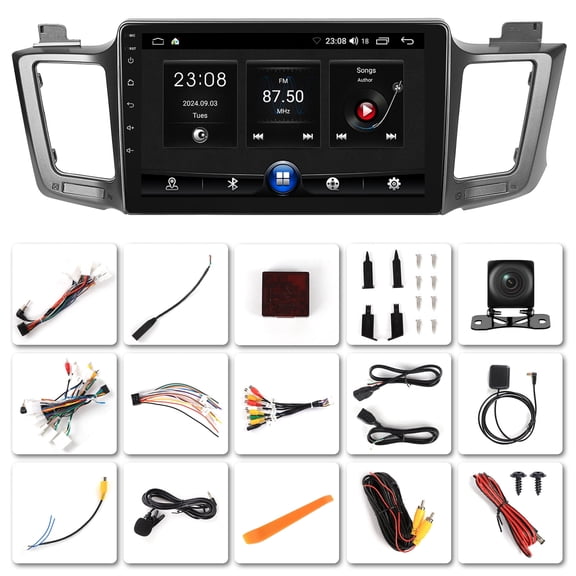 NURATIT Android 14 Car Radio for Toyota RAV4 2013-2018, 2+64G with Carplay&Android Auto 10.1" Ultra HD Touchscreen, AM/FM/RDS, Backup Camera, SWC