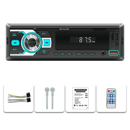 NURATIT Bluetooth Car Stereo Audio, In-Dash FM/MP3/Aux/USB/Satellite Radio Player with SD Card D3108