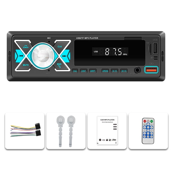 NURATIT Bluetooth Car Stereo Audio In-Dash FM Aux Input Receiver USB MP3 Radio Player SD D3109