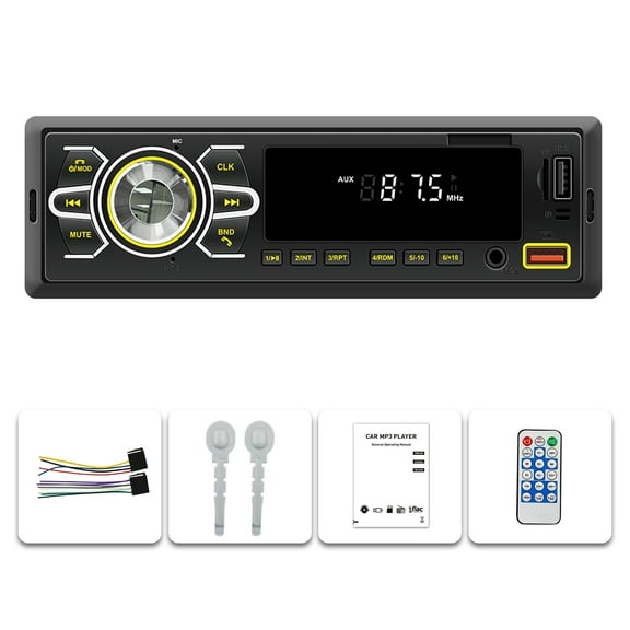 NURATIT Single DIN Bluetooth Car Stereo Audio, In-Dash FM/MP3/Aux/USB/Satellite Radio Player with SD Card D3111