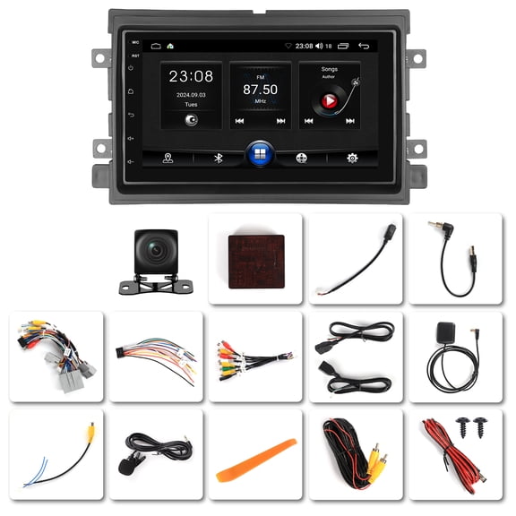 NURATIT Car Radio for Ford F150 2004-2008, 2G+64G Android 14 Stereo Replacement with Wireless CarPlay Android Auto - 7 inch Touchscreen Head Unit with GPS Bluetooth WiFi