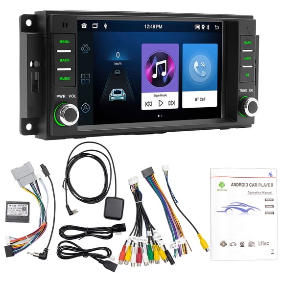 NURATIT Car Radio Stereo for Jeep Wrangler JK 2007-2018,2+64G Android 13 Touch Screen Radio with Wireless CarPlay Android Auto Bluetooth GPS Navigation Backup Camera