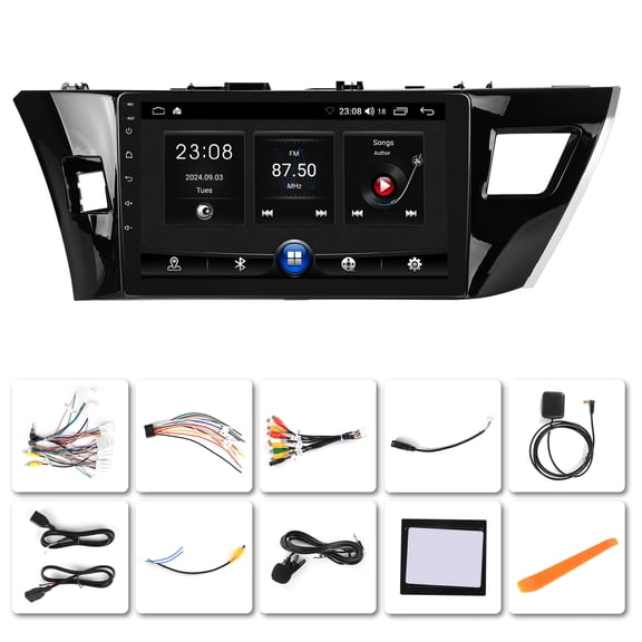 NURATIT Car Radio Stereo for Toyota Corolla 2014-2016,10" Android 13 Touchscreen Head Unit, Wireless CarPlay & Android Auto, GPS Navigation, HD Backup Camera, Mirror Link, Bluetooth 5.4
