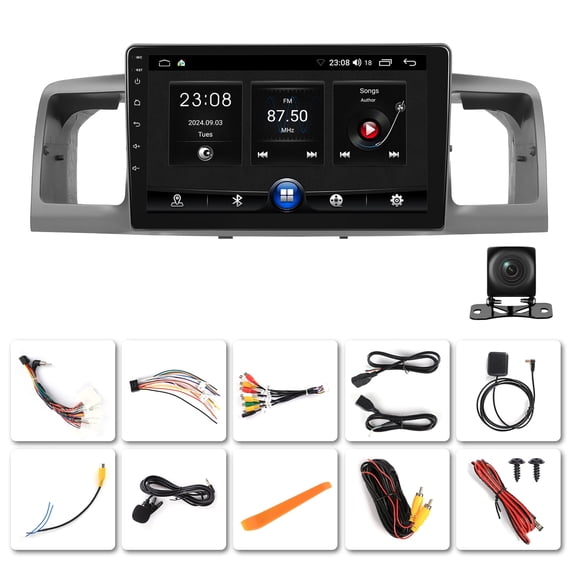 NURATIT Car Radio for Toyota Corolla 2003 2004 2005 2006 2007 2008, with Carplay, Android Auto, FM, Plug and Play/GPS Navi/SWC, 2+64G