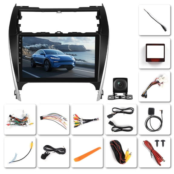 NURATIT Car Stereo Radio for Toyota Camry 2012-2014, 10.1" IPS HD Touch Screen Wireless CarPlay Android Auto/WiFi/GPS/FM/1080P Backup Camera