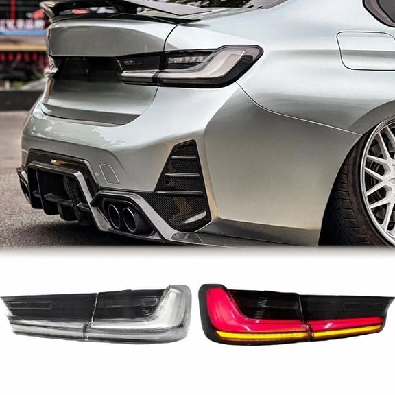 NURATIT Car Tail Light Assemblies for BMW 3 Series G20 G80 M3 2018 - 2023, Driver and Passenger Side Taillights Brake Signal Assembly Rear Turn Brake Lamp Set Replacement