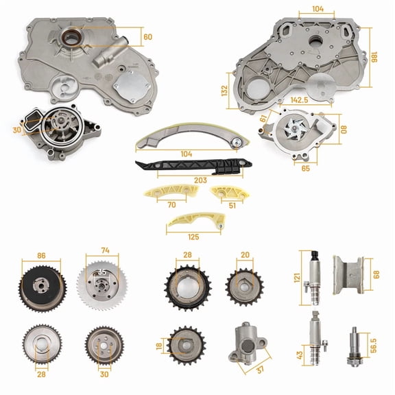 NURATIT Engine Timing Chain Kit For GM Terrain Chevy Equinox 2.2L 2.4L Ecotec Timing Chain Kit with Water Pump,OE Part number:12608580