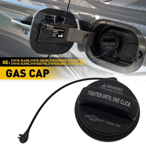 NURATIT Fuel Gas Cap Replacement Part Number 310103L600 for Hyundai Sonata Elantra Azera Santa Fe and Kia Optima Models Direct Fit OEM Style Gasoline Cap with Tether