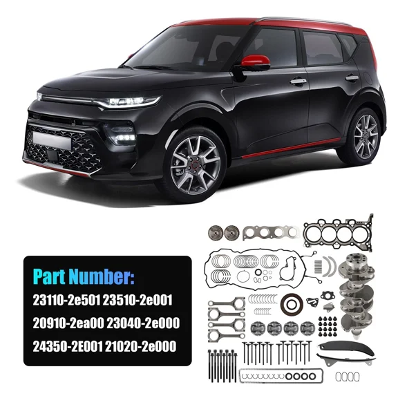 NURATIT G4NC 2.0L Engine Rebuild Kit for Hyundai Tucson Kia Soul Forte 2012-2019 - Crankshaft, Rods, Pistons, Gaskets, Timing Chain