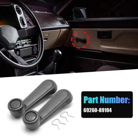 NURATIT Gray Window Crank Handle for Toyota Tacoma T100 Pickup Corolla 4Runner MR2 Tercel - 2 Pack