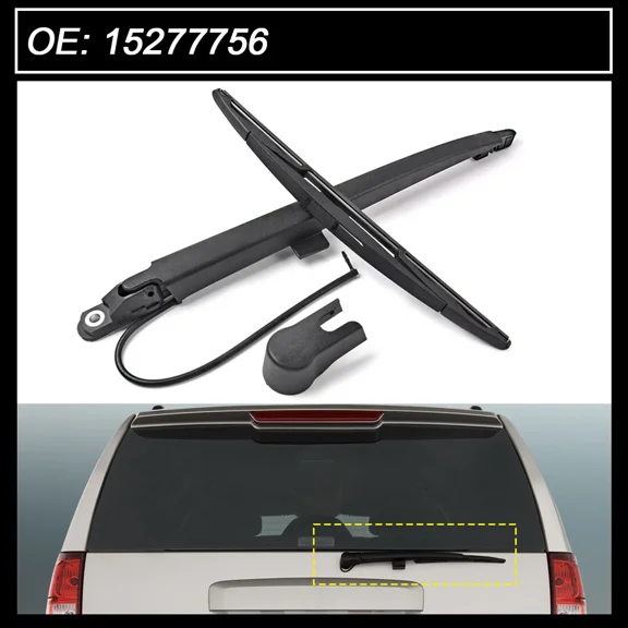 NURATIT Rear Window Wiper Arm Blade Set Replacement For Cadillac Escalade, GMC Yukon, Chevy Tahoe Suburban,2007-2013 - Back Windshield Wiper Accessories OEM 15277756