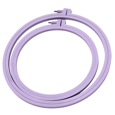 Nurge Lilac 2-Piece Round ABS Plastic Embroidery Hoops Set for Cross Stitch, Needlework and Sewing, Multi-Size
