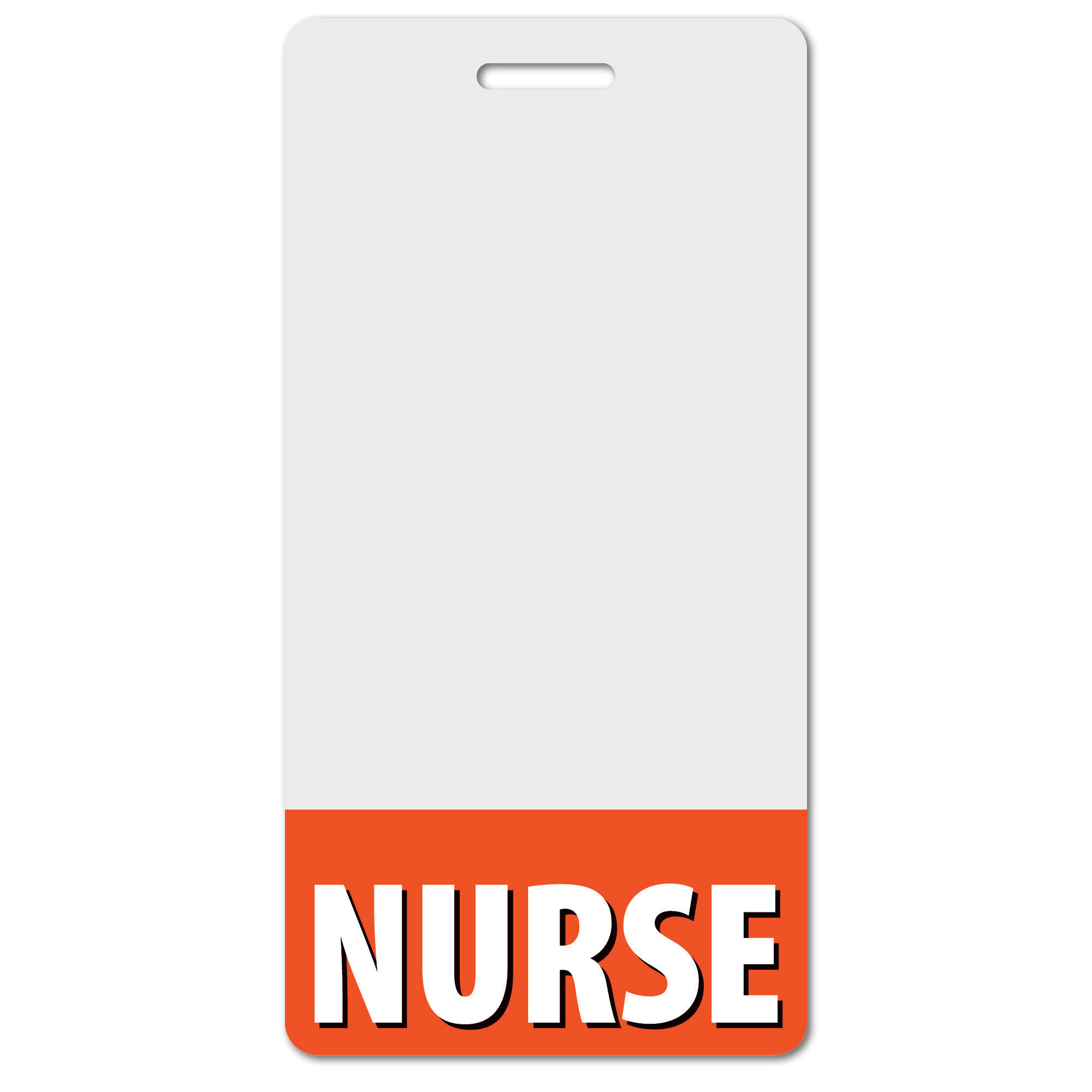 NURSE Heavy Duty Vertical Bright Orange (20 pack) - Spill & Tear Proof Cards - 2 Sided USA Printed Quick Role Identifier ID Tag Backer by BadgeZoo