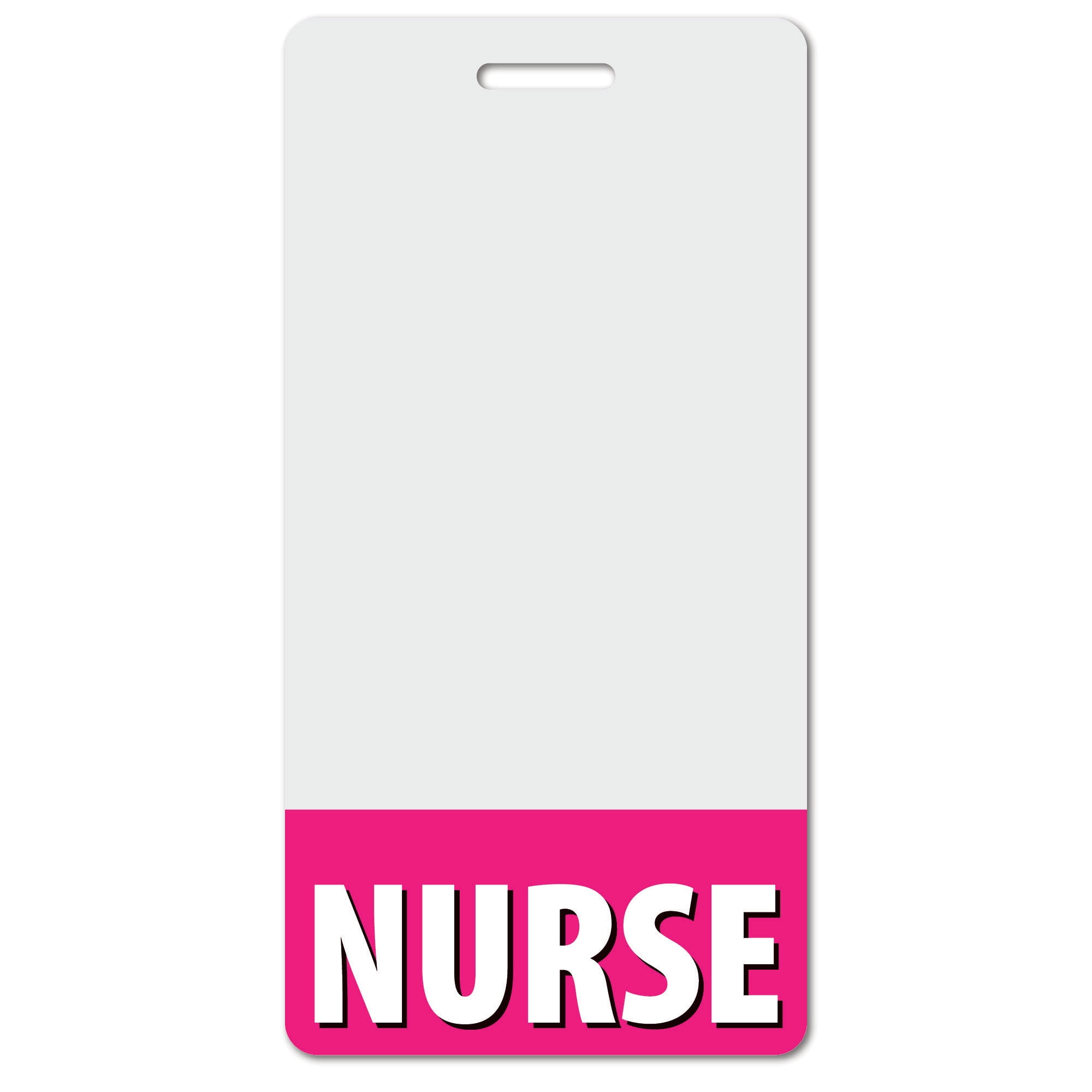 NURSE Heavy Duty Vertical Bright Pink (20 pack) - Spill & Tear Proof Cards - 2 Sided USA Printed Quick Role Identifier ID Tag Backer by BadgeZoo