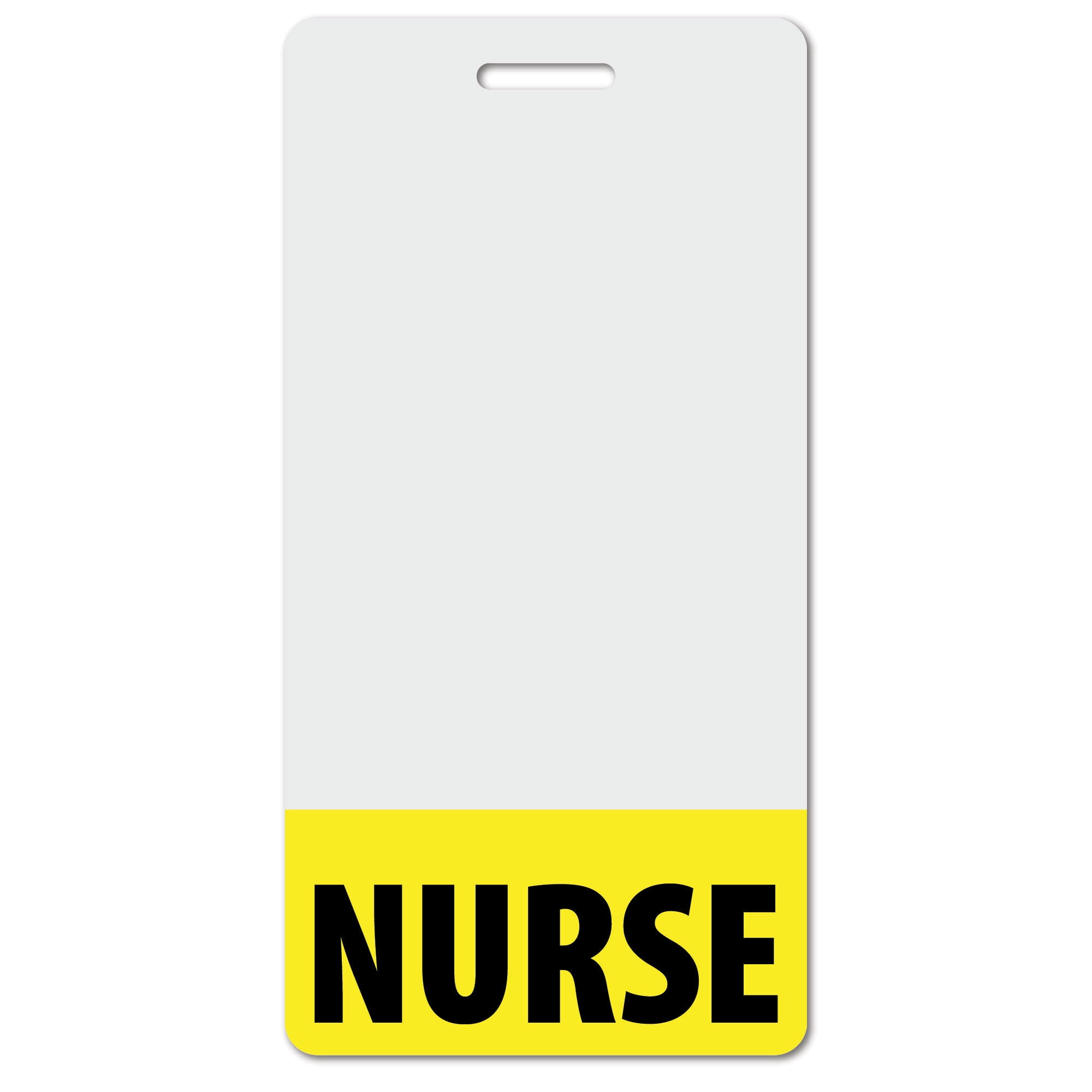 NURSE Heavy Duty Vertical Yellow (100 pack) - Spill & Tear Proof Cards - 2 Sided USA Printed Quick Role Identifier ID Tag Backer by BadgeZoo