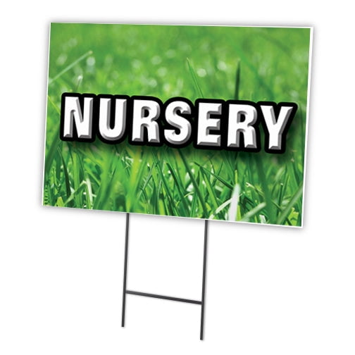 NURSERY 18"x24" Yard Sign & Stake | Advertise Your Business | Stake Included Image On Front Only | Made in The USA
