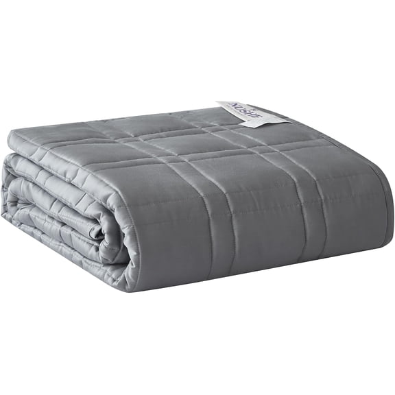 NUSHE Cooling Weighted Blanket for Adults, Bamboo Viscose for Hot Sleepers, 15 lb Twin, Grey