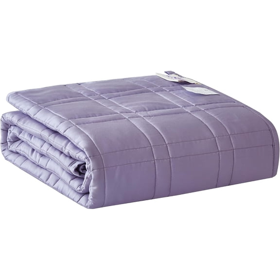 NUSHE Cooling Weighted Blanket for Adults, Bamboo Viscose for Hot Sleepers, 15 lb Twin, Purple