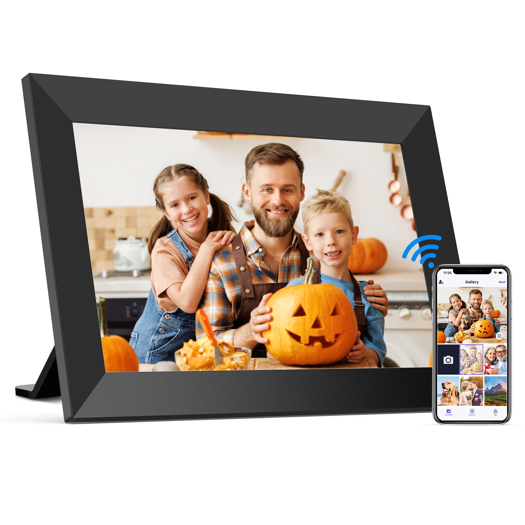 NUSICAN 10.1” WiFi Digital Picture Frame with IPS HD Touch Screen,32GB