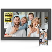 64GB Digital Picture Frame WiF, NUSICAN 15.6 Inch Large Electronic Photo Frames, 1920*1080 IPS FHD Touch Screen, Auto-rotate, Share Picture Video from Anywhere, Best Gift for Every Ones