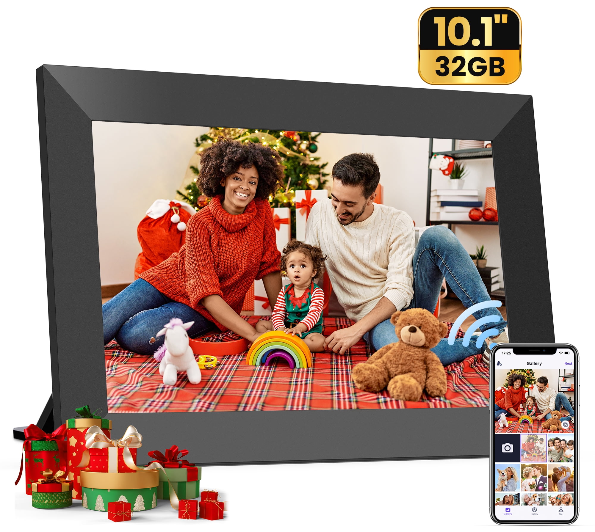 NUSICAN WiFi Digital Picture Frame, 10.1" Digital Photo Frames Touch