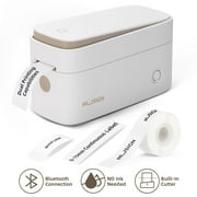 NUSIGN Label Maker Machine with Tape, Portable Bluetooth Label Printer, Wireless & Rechargeable Sticker Mini Label Makers with Multiple Templates Font Icon, White