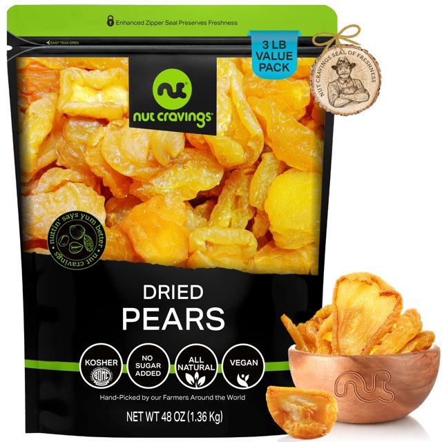 NUT CRAVINGS Dry Fruits STF9 Sun Dried California Pears, No Sugar
