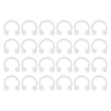 NUTEDOM 18G Flexible Lip Nose Septum Eyebrow Rings Clear Retainers Piercing (18 Pcs)