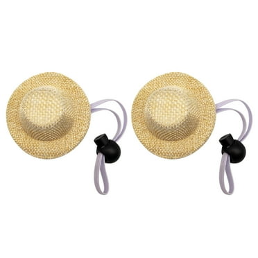 NUTEDOM 2 Mini Straw Hats Knitting Dog Sombrero Cap for Pet Costume Accessory