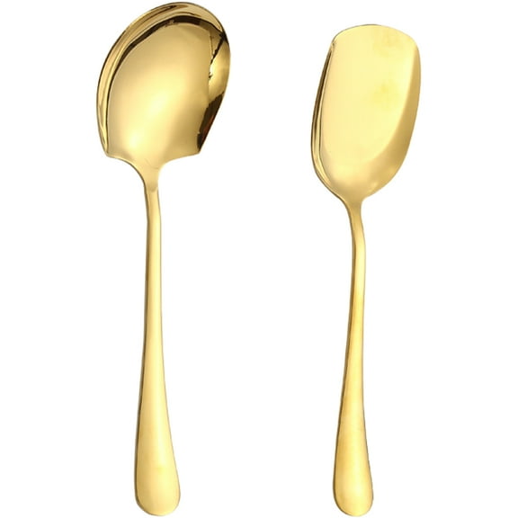 NUTEDOM 2pcs Stainless Steel Spoon Serving Spoon Shovel Spoon Long Handle Restaurant Serving Utensils