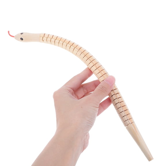 NUTEDOM 3pcs Unfinished Wooden Snake Toys Wiggly Snake Flexible Jointed Wood Snake Toy