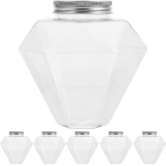 HINTRMENT Juice Bottles Transparent 6Pcs 11.8X4.3X2In