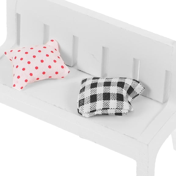 NUTEDOM Mini Wooden Garden Bench Double Seat with Cushions - Outdoor Patio Home Decor Furniture