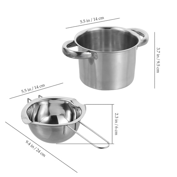 NUTEDOM Stainless Steel Double Boiler Pot Set for Melting - 60 Characters