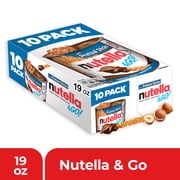 Nutella & GO! Chocolate Hazelnut Spread with Cocoa + Pretzel Sticks, 10 Snack Packs, 1.9 oz Each