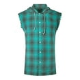 thumbnail image 1 of NUTEXROL Mens Sleeveless Fannel Shirt Casual Cotton Plaid Vest Hoodies, 1 of 4