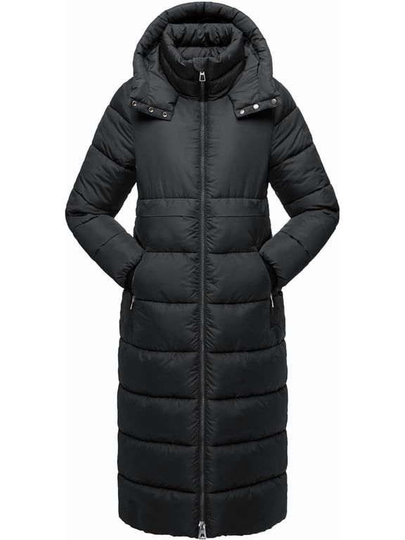 Womens Winter Maxi Long Parka Coats Puffer Down Quilted Jacket with Hood