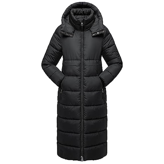 NUTEXROL Womens Winter Maxi Long Parka Coats Puffer Down Quilted Jacket with Hood