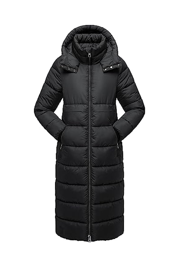 Womens Winter Maxi Long Parka Coats Puffer Down Quilted Jacket with Hood