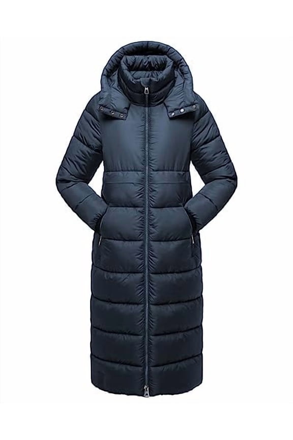 Womens Winter Maxi Long Parka Coats Puffer Down Quilted Jacket with Hood