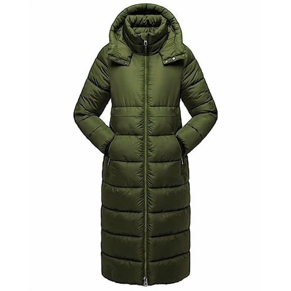 NUTEXROL Womens Winter Maxi Long Parka Coats Puffer Down Quilted Jacket with Hood
