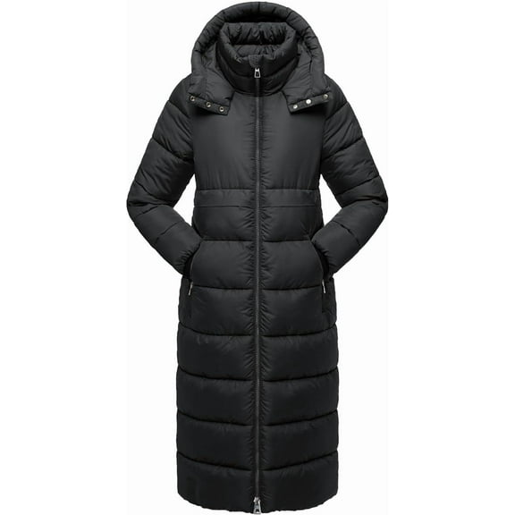NUTEXROL Womens Winter Maxi Long Parka Coats Puffer Down Quilted Jacket with Hood