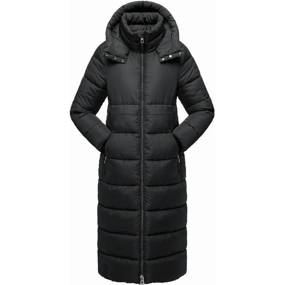 NUTEXROL Womens Winter Maxi Long Parka Coats Puffer Down Quilted Jacket with Hood